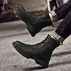 Boots Large Size 37-46 Side Zipper Mens Shoes For Men Casual Mid-tube All-match Thick-soled Solid-color