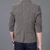 Drop tweed män bröllop kostym brittisk stil herr skräddarsydd skräddarsydd brun fiskben blazers knapp mode topprock 240318