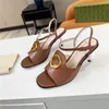 2024 Top Kwaliteit Vrouwen pompen Hoge Hakken Sandalen beroemde merk Echt Leer Luxe Mode slingback Kitten hak Designer Vrouwen Hoge Kwaliteit Enkele Schoenen Big size