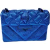 Top Shoulder Bags Womens Designer Handbag Blue Shiny Metal Small Square Bag Eagle Head Mobile Phone Handbags Tote Chain Strap Crossbody Bag 240311
