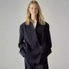 Abiti da donna 2024 Blazer primaverili ed estivi da donna Casual a righe blu navy