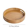 Plates Bamboo Round Serving Tray Plate Tea Dish Drink Platter Dinner Beef Steak Fruit Snack