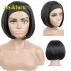 Wigs Synthetic Headband Wig Short Bob Straight Black Hair High Temperature Good Quality Daily Use African Women Wig