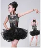 Stage Wear Children's Latin Dance Costumes Drill Tube Beads Play Clothing Match Pompon Dress