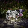 LED Solar Light Daisy Cow Solar Statue Harts Ornament Yard Sculpture Figur Lagmattor LED Light Staty Waterproof Garden Decor 240314