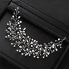 Diademi alla moda color argento fascia da sposa barocca perla di cristallo fascia accessori per capelli da sposa prom accessori copricapo fatti a mano Y240319