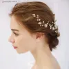 Tiaras AiliBride Flor de Ouro Cristal Pérola Nupcial Headband Headpiece Hairband Cabelo Vine Jóias Casamento Acessórios de Cabelo FD630 Y240319