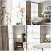 Curtain Drapes Korean Pastoral Curtains For Living Room Childrens Girls Bedroom Custom Embroidered Flowers Cute Tle Sheer Cotton L Dhkqp