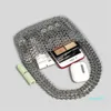 금속 스팽글 겨드랑이 숄더백 여성용 고품질 고급 디자이너 핸드백 새로운 알루미늄 시트 실버 지갑