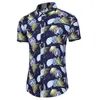 Men's Casual Shirts Summer Men Clothing Button Up 7XL Camisas Hawaiana Hombre Floral Print Short Sleeve Slim Shirt Mens Blusas Tops