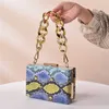 Lady Evening Bags Snake Pattern Dinner Party Bag Style Small Square Girls 'Dress Chain