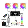 AIGO AR12 화이트 120mm PC 컴퓨터 케이스 팬 냉각기 6Pin 조정 가능한 RGB LED 12cm 음소거 벤티너 조정 속도 5V Argb 팬 240314