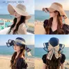 ワイドブリム帽子バケツ帽子ビーチハット新しいサンハットフレンチビーチ写真女性夏のstr hat y240319