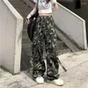 Pantaloni da uomo Foufurieux Harajuku Camouflage Cargo Uomo Streetwear Vintage Pantaloni sportivi larghi a vita alta Maschio Y2k Estetico Pantaloni Hippie