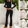 Lounge Sets Trade Clases Women S Fall Casual 2 Piece Otbits с длинным рукавом экипаж для шеи и низкокачественные брюки с длинными брюками 240402