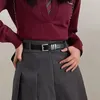 Cinture 2024 Cintura da donna di lusso leggera Versatile Pantaloni quotidiani Abito Fibbia in metallo Sottile Materiale PU Designer