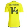 2023 2024 Nashville SC Voetbalshirts De 615 Kit Man 23/24 Voetbalshirts Primary Home Geel Uit Man In Zwart SURRIDGE MUKHTAR BOYD SHAFFELBURG MOORE ZIMMERMAN