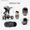 Barnvagnar# ny baby barnvagn 3 i 1 hög landskap barnvagn liggande baby vagn vikbar barnvagn baby basinet puchair nyfödd l240319