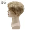 Syntetiska peruker BCHR Kort Mens Blond peruk Rak syntetisk peruk för manlig hårflyghet Naturlig Toupee Wigs 240329