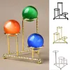 Hooks Silver/Black/Gold Triangular Ball Base Decorative Large Capacity Crystal Display Rack Metal Stand Home