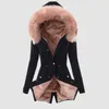 Damesjassen Dames Plus Size Winterjas Reverskraag Jas met lange mouwen Vintage Dikker Warm Capuchon Dik Gewatteerd Bovenkleding Groot