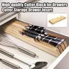 Kitchen Storage Cutter Holder Organizer Wooden Drawer For Home Chefs Space-saving Solution Cutters