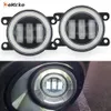 EEMRKE Ensemble de phares antibrouillard LED DRL 30 W/40 W avec lentille transparente pour Subaru Legacy Outbakc BS 2014-2022 LED Angel Eyes feu de jour de voiture 12 V