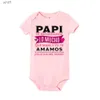 Barboteuses Espagnol imprimé bébé barboteuse infantile combinaisons nouveau-né manches courtes body garçons filles fête des pères papa anniversaire tenue vêtementsC24319