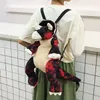 Mochila boneca saco de pelúcia animal para meninos meninas sacos brinquedos crianças bonito pequeno dinossauro mochilas estilo coreano bolsa