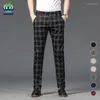 Männer Hosen Hosen Mode Business Klassische Streifen Plaid Schwarz Einfarbig Hosen Hohe Qualität Formale Anzug Männlich 30-38