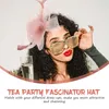 Bandanas malha chá festa chapéu noiva grampo de cabelo fascinadores para mulheres acessório artificial