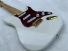 Guitar Factory custom cream white 6string electric guitar, maple fingerboard, gold hardware, red turtle pickguard