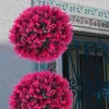 Dekorative Blumen Eukalyptus Gras Ball Pflanzenkugeln Outdoor Weihnachtsdekorationen Künstlicher Topiary Simulationsbaum Gefälschter Anhänger