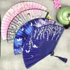 Decorative Figurines Hand Folding Fan Chinese Vintage Silk With Bamboo Frame And Fabric