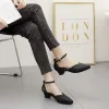 Sandals pointed toe ankle strap gladiator sandals women chunky heel jelly shoes candy color antislip pvc sandalias mujer summer pumps