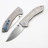 CK 748 Couteau pliant de poche de haute qualité D2 Stone Wash Drop Point Blade CNC Aviation Poignée en aluminium Survie en plein air EDC Couteaux avec boîte de vente au détail