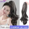 Synthetic Wigs XIYUE Wig ponytail black brown highlight dye grip style fashionable and simple one second to wear large wave ponytail braid 240329