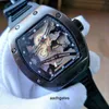 Luxury mens Mechanics Watch Richa Mill s Personality Is Hollow Skull and Bucket Tiktok Red Tide Voice Imitation Mechanical Silicone Wat