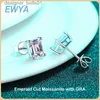 Stud EWYA Real 1 Carat Moissanite Diamante Brincos para Mulheres S925 Sterling Silver Banhado PT950 Brinco Ear Studs Fine JewelryC24319