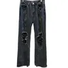 Мужские дизайнерские джинсы Высокая версия Paris B Family FW, потертые аристократические джинсовые брюки, унисекс, свободные джинсы Os DTNB