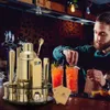 X-cosrack 19-teiliges Set, goldenes Tail-Shaker-Set, Getränkemixen: Bar-Werkzeug aus Edelstahl mit drehbarem Ständer, professionelles Barkeeper-Set für Heimbars, Partys