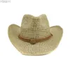 Szerokie brzeg kapelusze wiadro str Strame Men Summer Panama Western Cowboy Belt Band Jazz Caps Beach Windproof Rope Sombreros de Mujer 240319