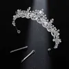 Tiaras Icazo Brides Small Crown Leaf Artificial Crystal Personaled Party Banquet Holiday Headwear Y240319