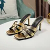 Designers tofflor Womens Shoes Sandaler Summer Classics Stiletto klackar av högkvalitativ hyllning Krokodilskor 7 cm Högklackade lädermulor kvinnor tofflor