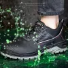 Chaussures 2023 Chaussures de sécurité pour hommes Bottes de travail en acier Boots de sécurité Bottes de sécurité en cuir Bottes imperméables Chaussures de travail Antismashing Chaussures