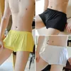 Underpants Ice Silk Mens Boxer Shorts Soft Stretch Comfortable Breathable Men Underwear Boxers Trunks Loose Cool Panties Home Sleep Wear