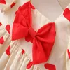 Kız elbise kıyafetleri kızlar 0-3old yaz pamuklu elbise kalp prensesi 73-100 çocuk çocuk giyim bebek güzel kırmızı siyah