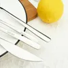 Geschirr-Sets, schwarz, koreanischer Stil, Geschirr-Set, Besteck, Abendessen, Messer, 6-teilig, Edelstahl, Besteck, Küche, Zuhause, Besteck