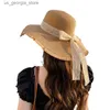 ワイドブリム帽子バケツ帽子ビーチハット新しいサンハットフレンチビーチ写真女性夏のstr hat y240319