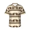 Men's Casual Shirts Elephant Art Shirt Colorful Floral Print Elegant Hawaiian Men Beach Y2K Street Pattern Oversized Blouses